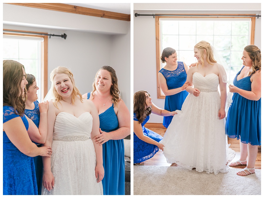 Aiden Laurette Photography | Ontario Wedding Photography | Bride getting ready with bridesmaids