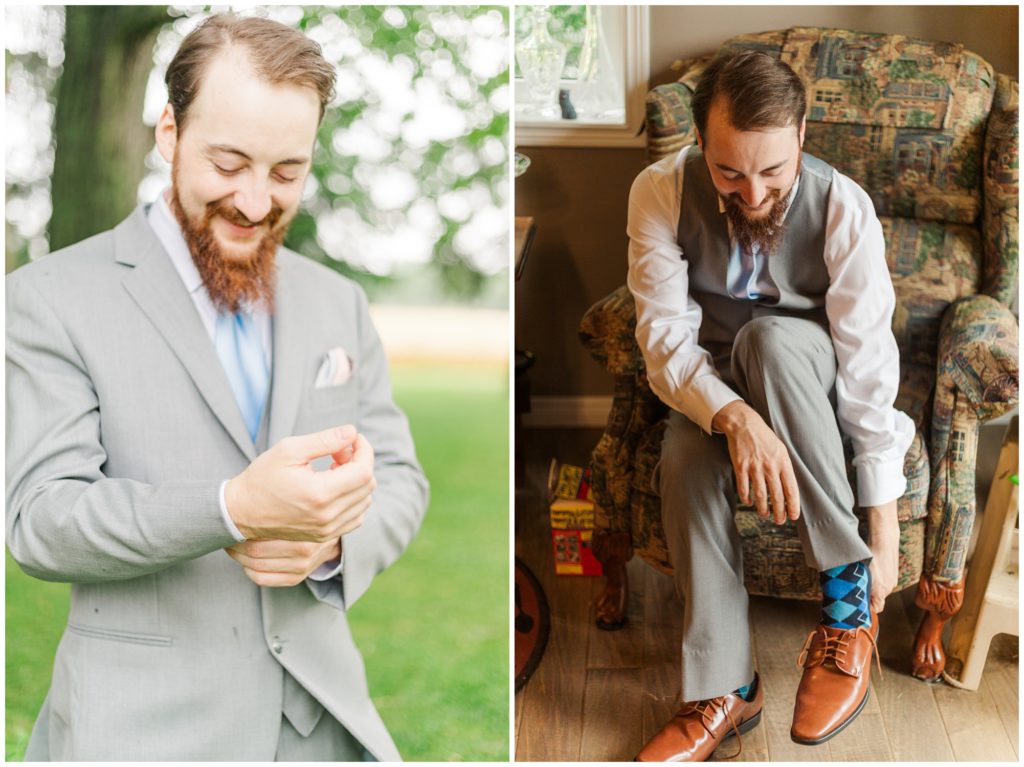 Aiden Laurette Photography | Ontario Wedding Photographer | St Mary's Gold Course Wedding | Groom Getting Ready