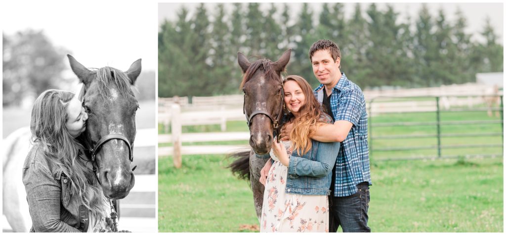 Aiden Laurette Photography | Ontario Wedding Photographer | Engagement photos | Couples Photography with horses