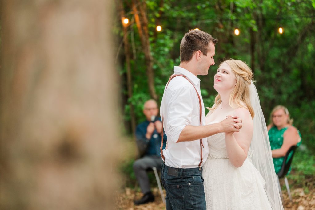Ontario Wedding Photographer | 2022 Wedding Trends | Bride and groom's first dance in a clearing in the woods |2022 Wedding Trends 