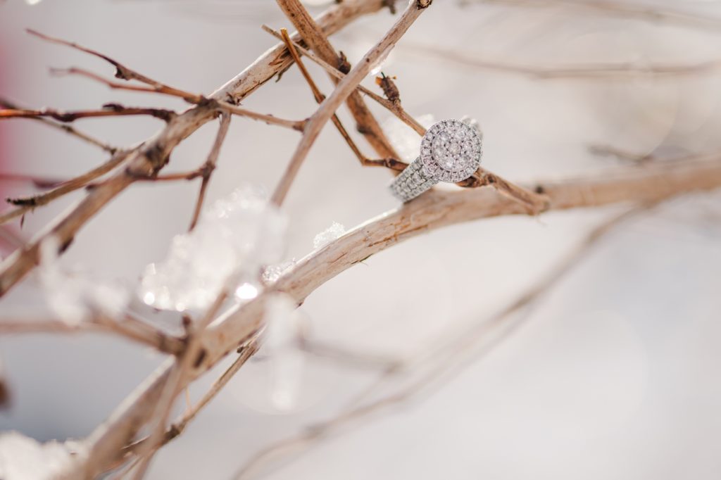 Winter Engagement Session | Aiden Laurette Photography | Ontario Wedding Photographer | ring shot