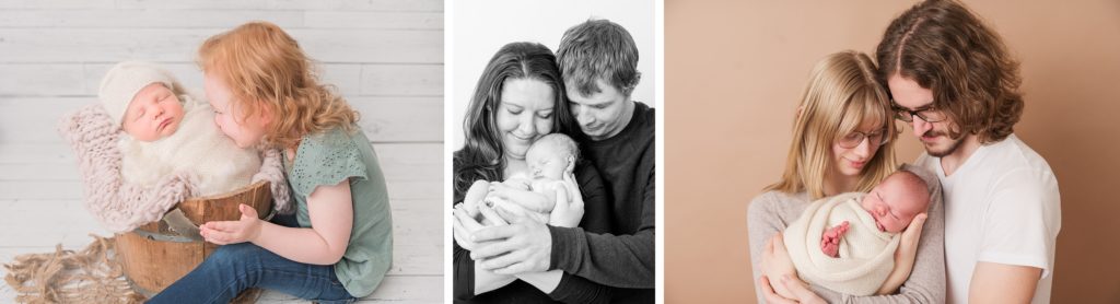parent and sibling poses of newborn | Studio newborn photography | Aiden Laurette Photography