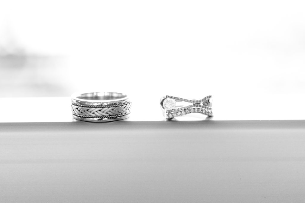 aiden laurette photography | black and white close up photo of wedding rings