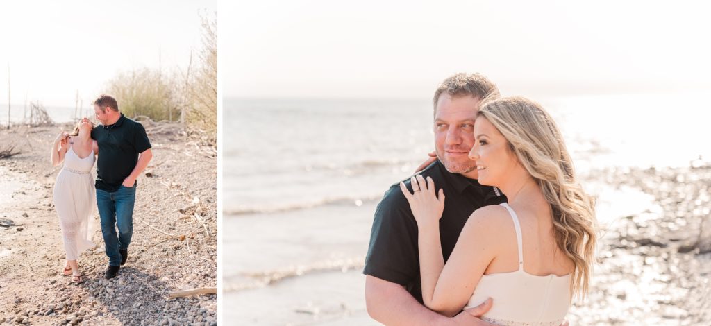Aiden Laurette Photography | Beach Engagement Photos | Couple's Portrait laughing together
