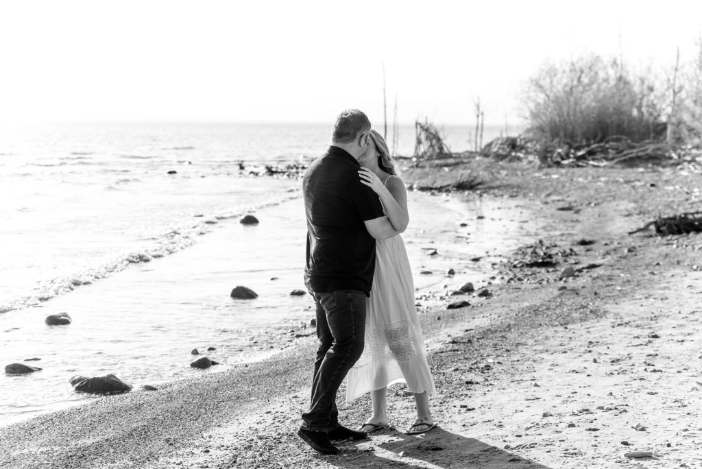 Aiden Laurette Photography | Beach Engagement Photos | Couple's Portrait  kissing