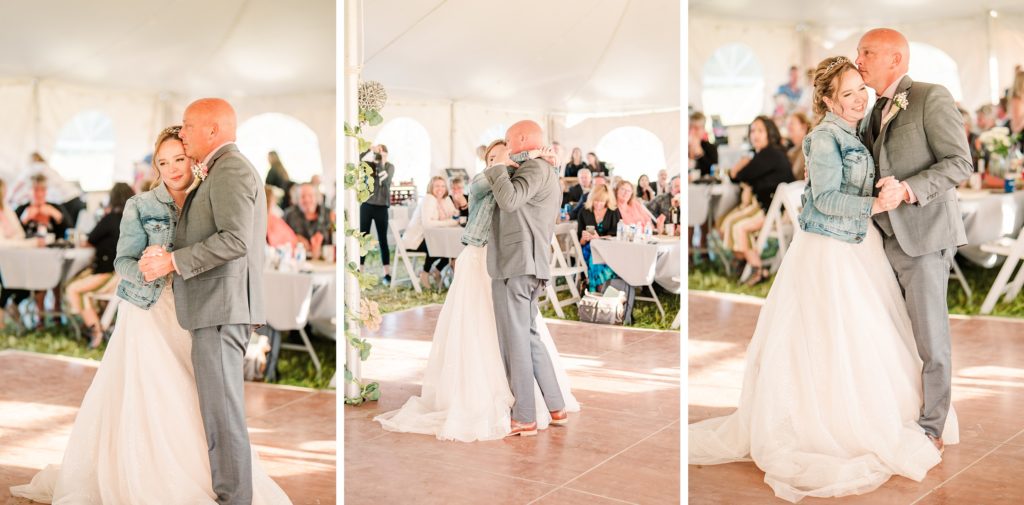 Aiden Laurette Photography | wedding guests look on as bride and man dance