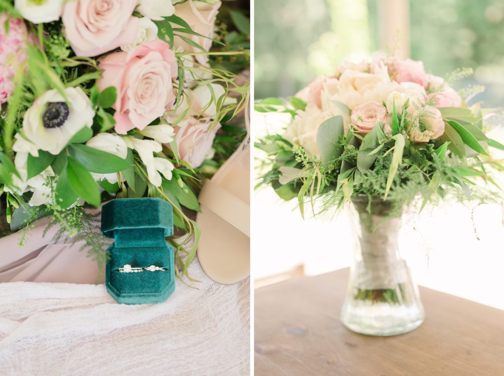 Aiden Laurette Photography | close up photo of wedding rings and flowers