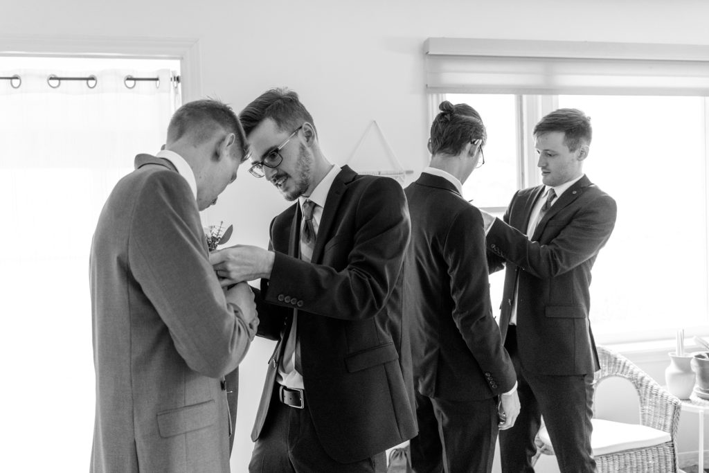 Aiden Laurette Photography | black and white image of men in formal wear