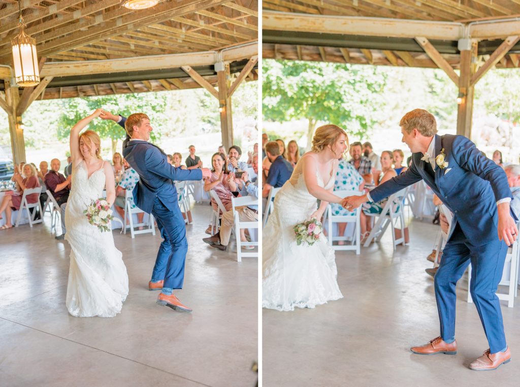 Aiden Laurette Photography | bride and groom dance on dancefloor