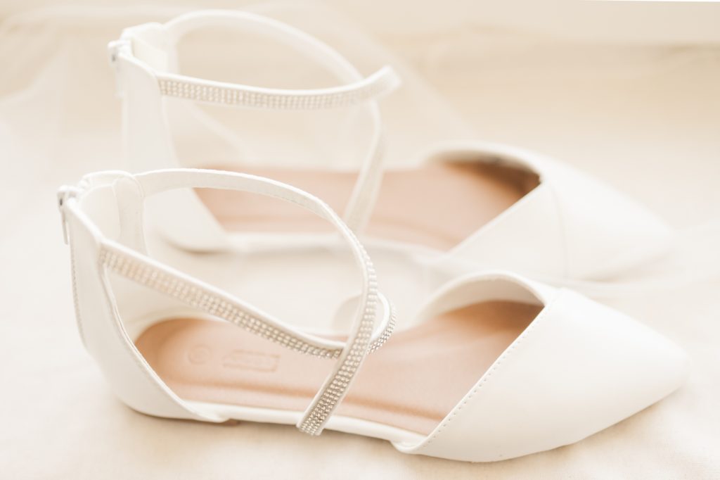 Aiden Laurette Photography | white wedidng shoes