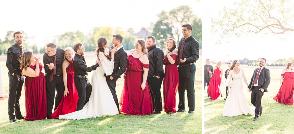Aiden Laurette Photography | bride and groom walk with wedding party