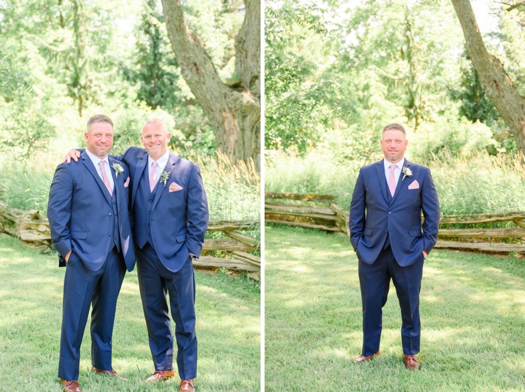 Aiden Laurette Photography | men in blue suits stand on grass