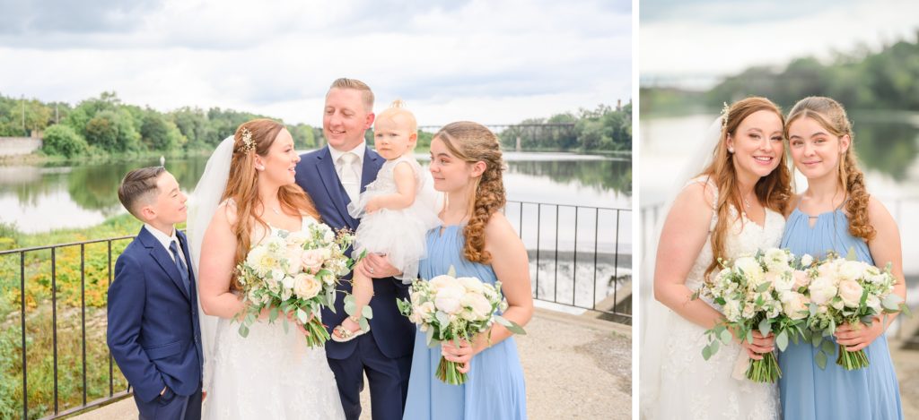 Aiden Laurette Photography | photo of bride, groom and their three kids photo of bride and daughter