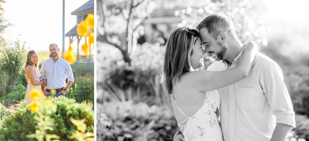 Aiden Laurette Photography | man and woman embrace in front of greenery