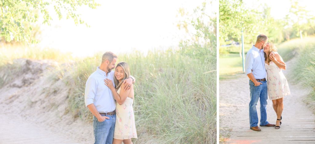 Aiden Laurette Photography | engaged couple stand together laughing