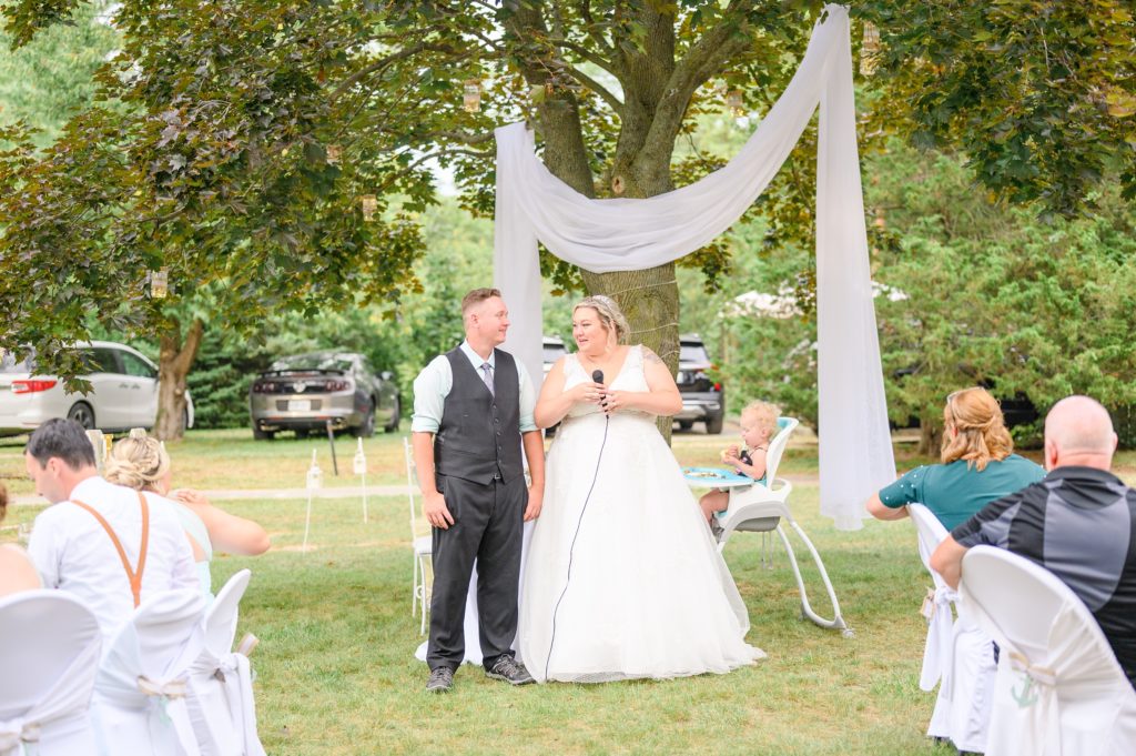Aiden Laurette Photography | bride and groom give speech