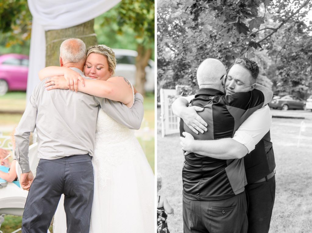 Aiden Laurette Photography | bride and groom hug man