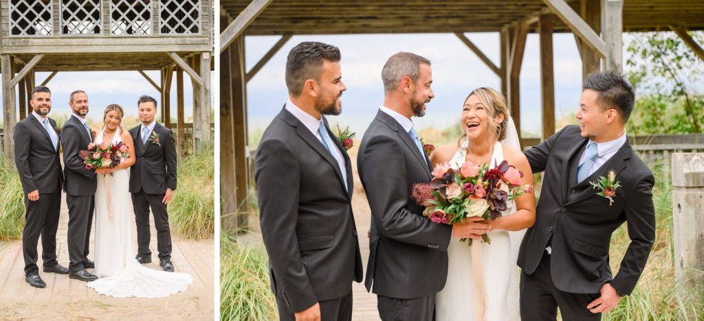 Aiden Laurette Photography | bride poses with men in suits