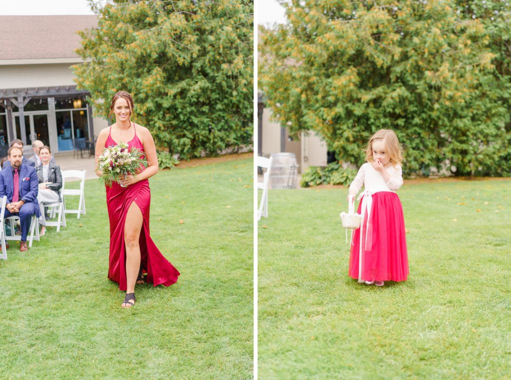 Aiden Laurette Photography | maid of honour and flower girl walk down aisle