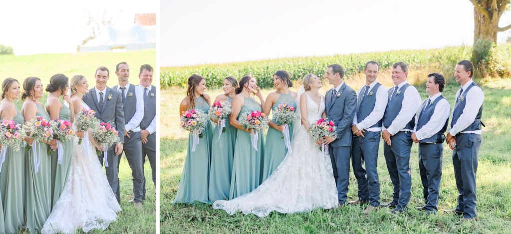 Aiden Laurette Photography | bride and groom pose with wedding party