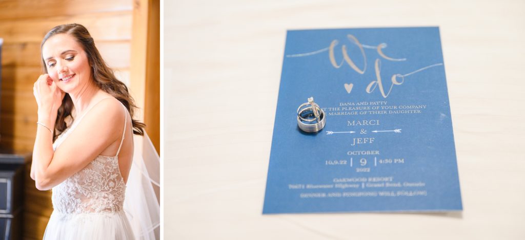 Aiden Laurette Photography | bride puts earrings on, wedding detail photo