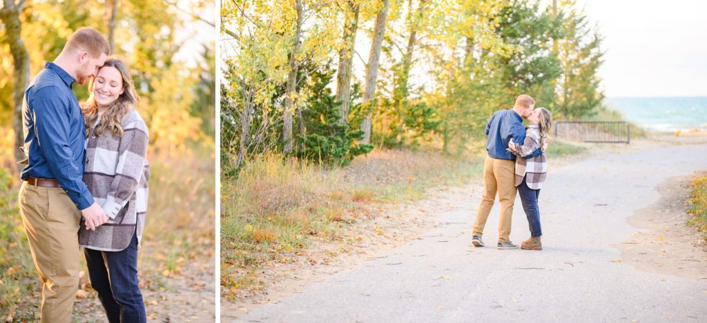 Aiden Laurette Photography | man and woman pose for engagement photos in Pinery Provincial Park Grand Bend