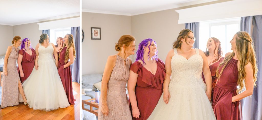 Aiden Laurette Photography | bride and bridesmaids at rose chapel london ontario