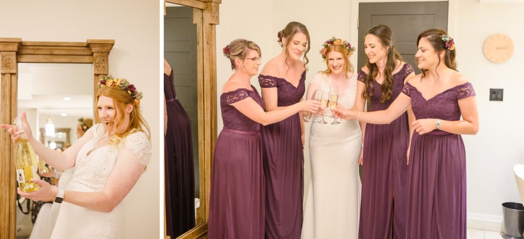 Aiden Laurette Photography | Bride and bridesmaids at st mary's golf and country club