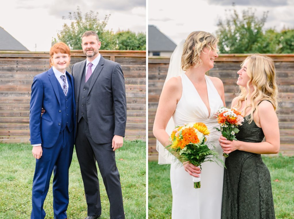 Aiden Laurette Photography | bride and groom pose with family