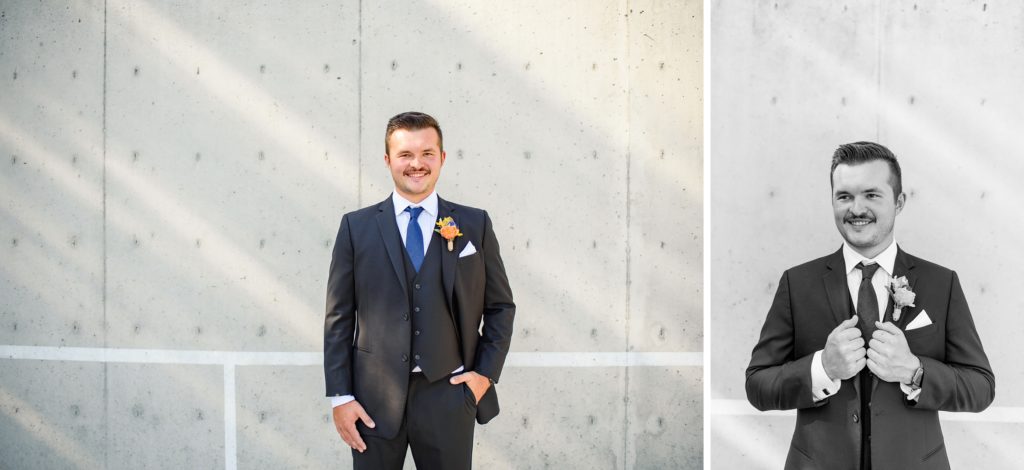 Aiden Laurette Photography | groom poses on wedding day in stratford ontario