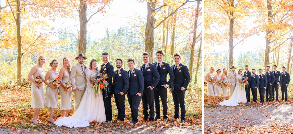 Aiden Laurette Photography | bride and groom pose with wedding party