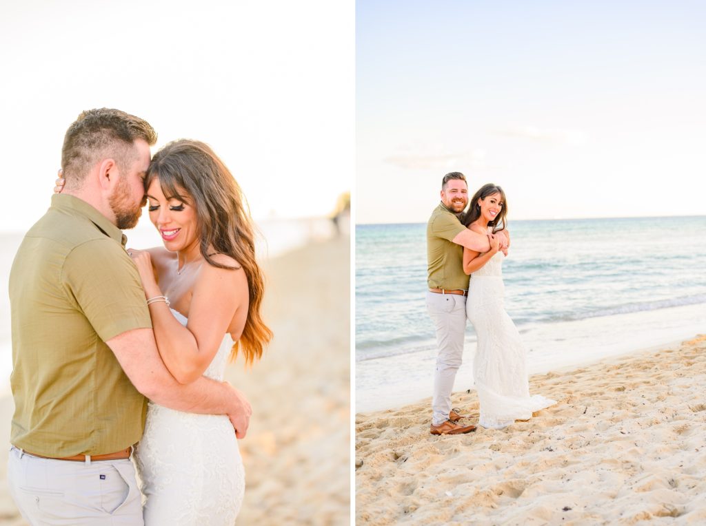 Aiden Laurette Photography | bride and groom pose on beach
