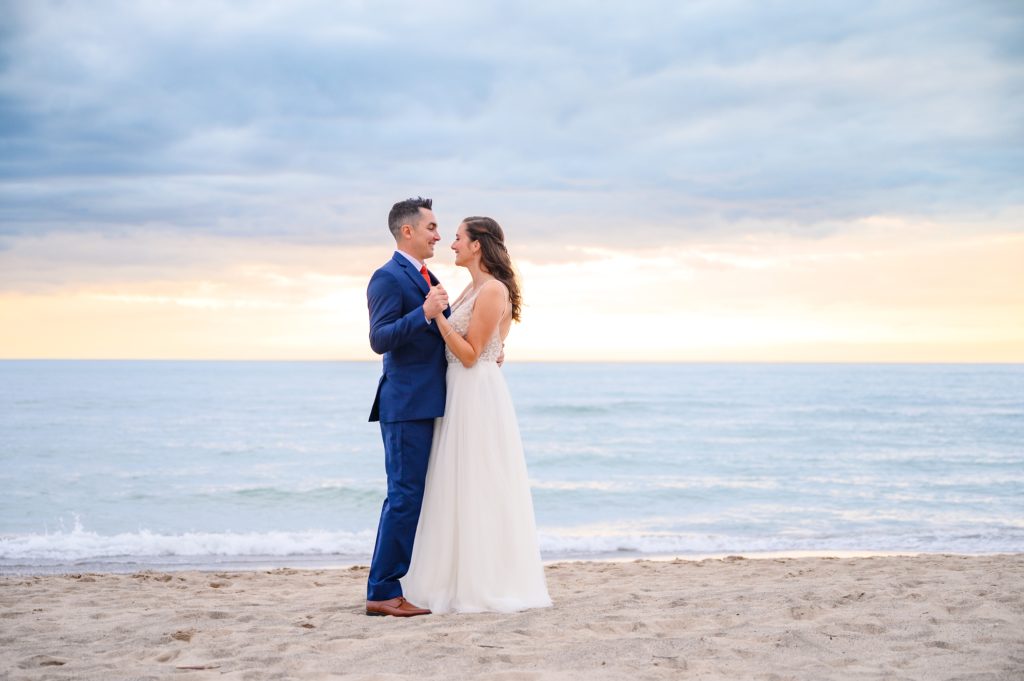aiden laurette photography | bride and groom on beach