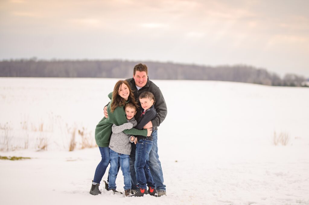 Aiden Laurette Photography | Ontario Portrait Photographer | Winter family photos on a beef farm 