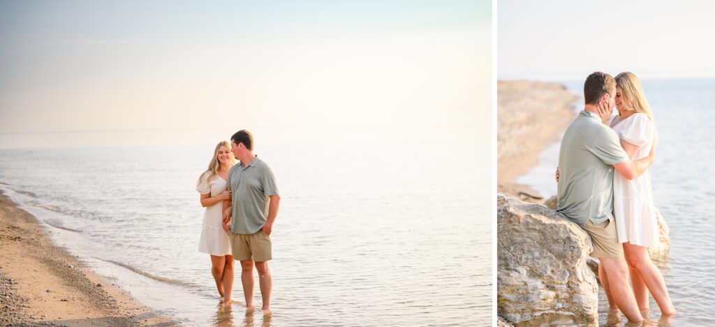 Aiden Laurette Photography | couple poses near water