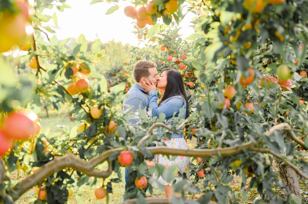 Aiden Laurette Photography | couple poses in apple orchard