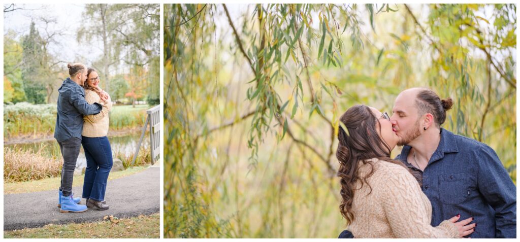 Aiden Laurette Photography | couple poses surrounded by fall foliage