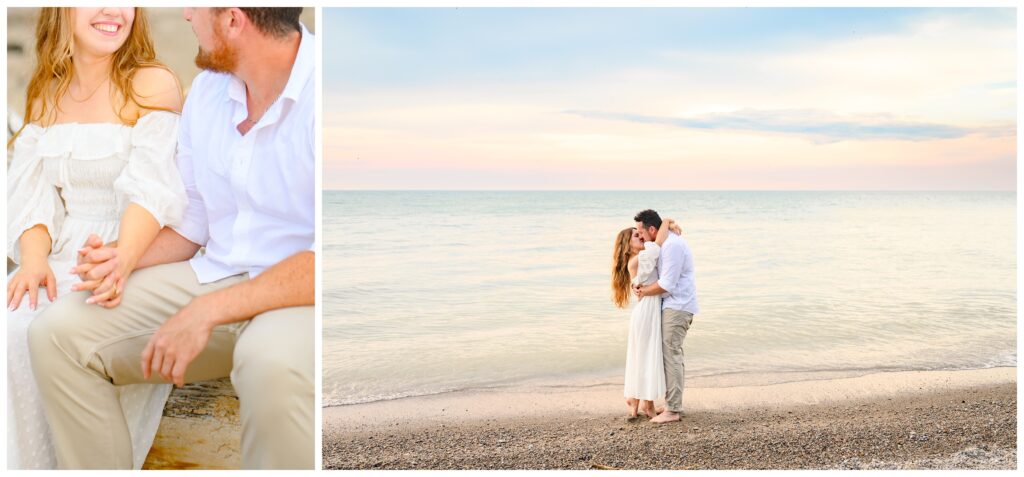 Aiden Laurette Photography | couple poses in front of water