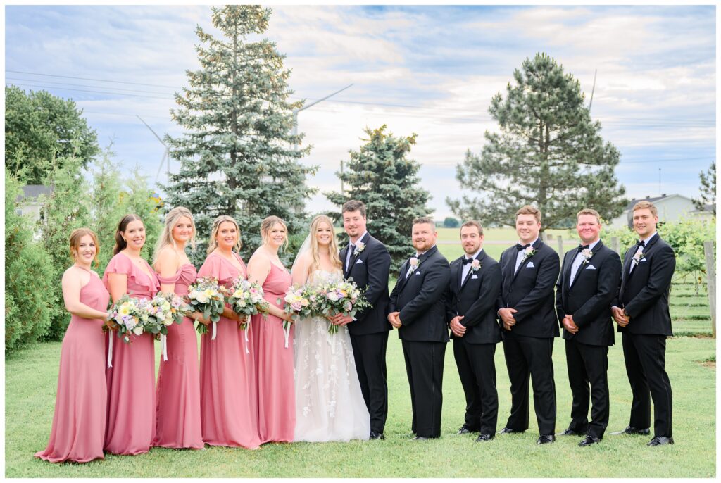 Aiden Laurette Photography | bride and groom pose with wedding party