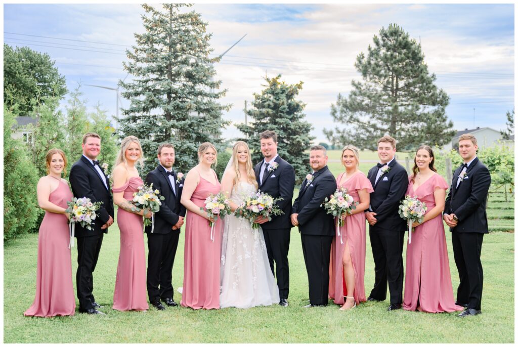 Aiden Laurette Photography | bride and groom pose with wedding party