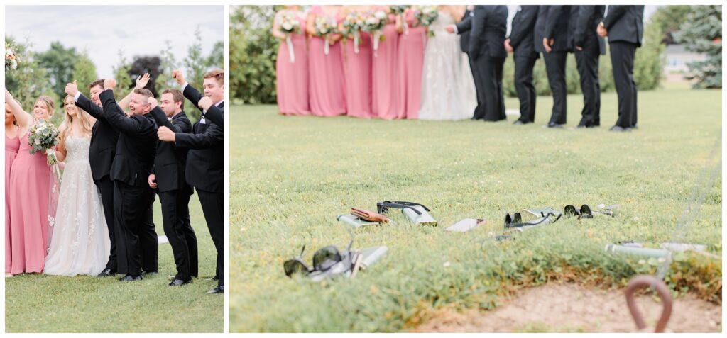 Aiden Laurette Photography | bride and groom pose with wedding party