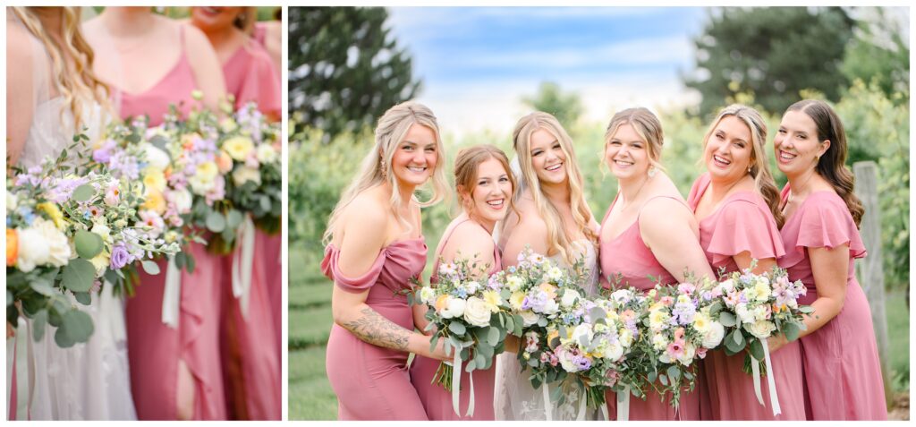 Aiden Laurette Photography | bride and groom pose with wedding party