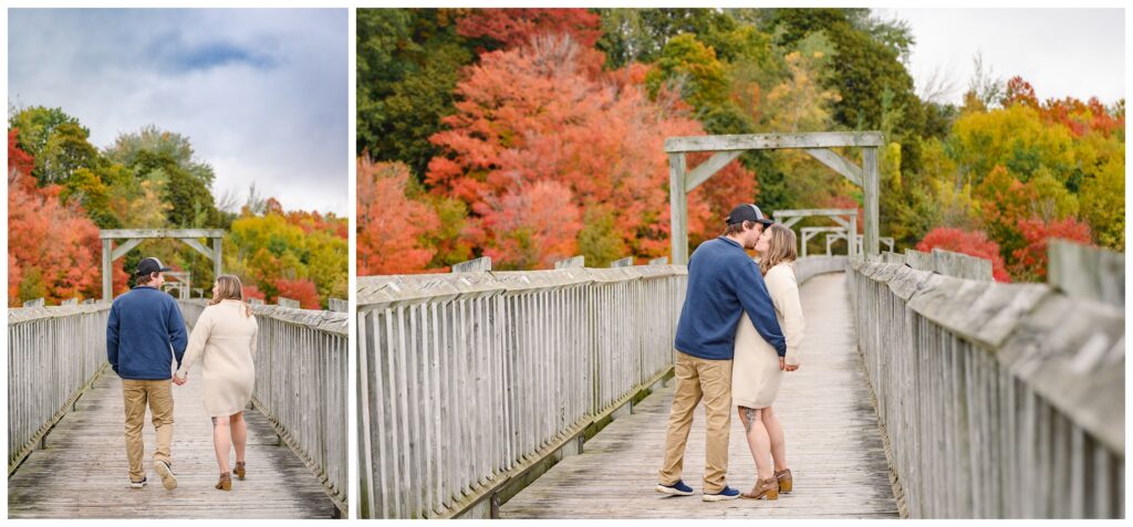 Aiden Laurette Photography | couple poses on bridge