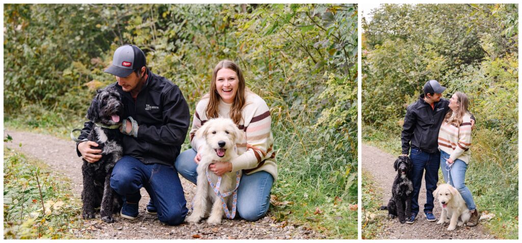 Aiden Laurette Photography | couple poses with dogs