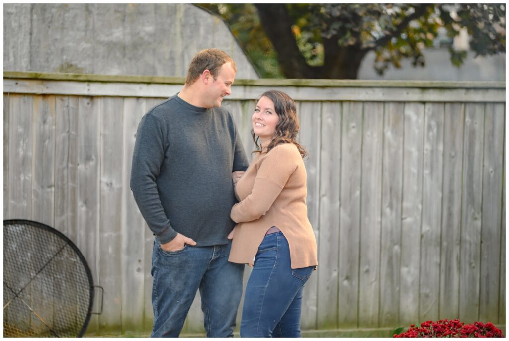 Aiden Laurette Photography | A fireside engagement session in Mitchell